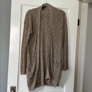 Banana Republic Long Open Cardigan in marked green and white, 100% cotton